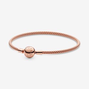 Pandora Moments Mesh Charms Ruzove Zlate | 835HCXINY