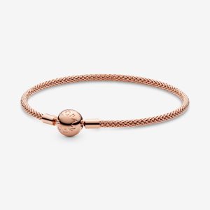 Pandora Moments Mesh Charms Ruzove Zlate | 946AOSQWG