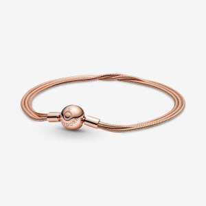 Pandora Moments Multi Snake Reťaz Ruzove Zlate | 619HCKGYZ