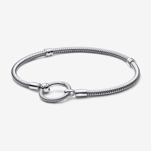 Pandora Moments O Closure Snake Charms Strieborne | 246CQBSOY