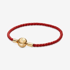 Pandora Moments Red Woven Charms Zlate | 087XQBNPF