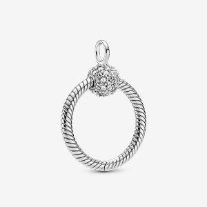 Pandora Moments Small Pave O Prívesky Strieborne | 958KAZFMN