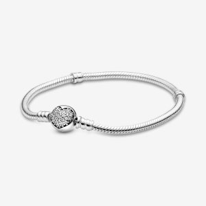 Pandora Moments Sparkling Clasp Snake Charms Strieborne | 457PHLRND