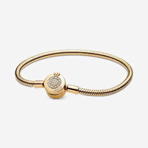 Pandora Moments Sparkling Crown O Snake Reťaz Zlate | 968FWLPKJ