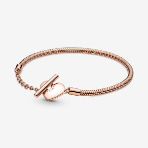 Pandora Moments T-Bar Snake Charms Ruzove Zlate | 250EWOVBK
