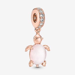 Pandora Murano Glass Pink Sea Turtle Visieť Ruzove Zlate | 371BSNEVX