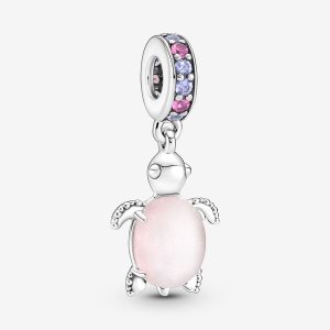 Pandora Murano Glass Pink Sea Turtle Visieť Strieborne | 729HADCPW