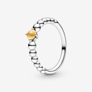 Pandora November Honey Beaded Rodný Kameň Strieborne | 873BCEZMJ