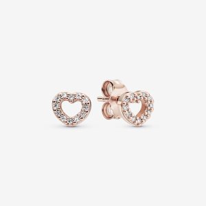 Pandora Open Stud Ruzove Zlate | 578YPSJXU