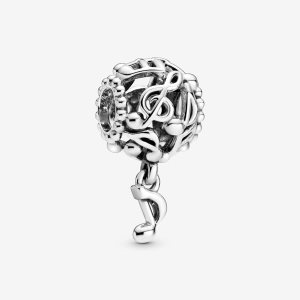 Pandora Openwork Music Notes Visieť Strieborne | 964YVAJKZ