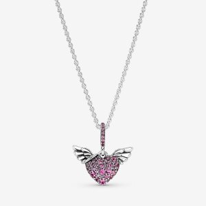 Pandora Pave & Angel Wings Prívesky Strieborne | 085IUJZFV