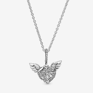 Pandora Pave Angel Wings Prívesky Strieborne | 510MKRQUI