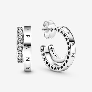 Pandora Pave Double Obruč Strieborne | 631KPFYOD