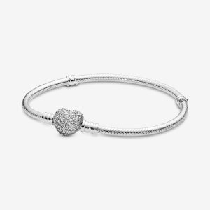 Pandora Pave with Cubic Zirconia Charms Strieborne | 790DFQPBW