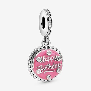 Pandora Pink Birthday Cake Charms Strieborne | 637VOHJAF