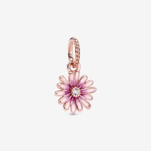 Pandora Pink Daisy Flower Visieť Ruzove Zlate | 547KOBILQ