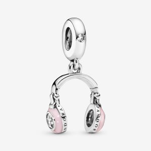 Pandora Pink Headphones Visieť Strieborne | 078DLEGPH