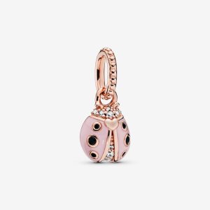 Pandora Pink Ladybird Prívesky Ruzove Zlate | 485DPZVIB