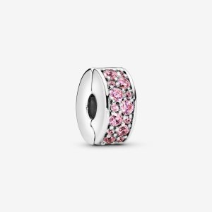 Pandora Pink Pave Clip Klipy Strieborne | 104AIMOUP