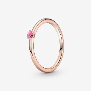 Pandora Pink Solitaire Ruzove Zlate | 846YVWNXT