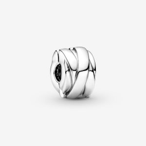 Pandora Polished Ribbons Clip Klipy Strieborne | 247REMIXN
