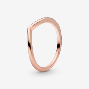 Pandora Polished Wishbone Stohovateľné Ruzove Zlate | 054DGJRZH