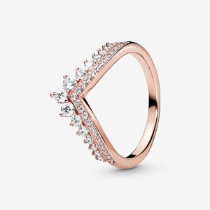 Pandora Princess Wishbone Pinky Ruzove Zlate | 756KFLPRE