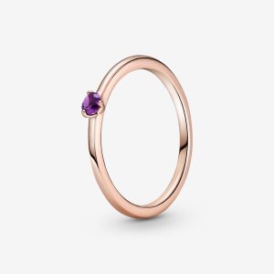 Pandora Purple Solitaire Ruzove Zlate | 402HJOWKN
