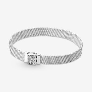 Pandora Reflexions Sparkling Clasp Charms Strieborne | 087KGQFXV