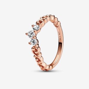 Pandora Regal Swirl Tiara Srdce Ruzove Zlate | 790HGNFSB