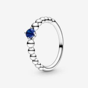 Pandora September Sea Blue Beaded Rodný Kameň Strieborne | 940RSJXNO