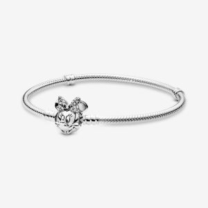 Pandora Shimmering Minnie Portrait Charms Strieborne | 709STDZEQ