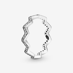 Pandora Shimmering Zigzag Stohovateľné Strieborne | 419DRSUPL