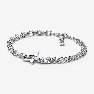 Pandora Shooting Star Double Non-Charms Strieborne | 871MGFDSJ
