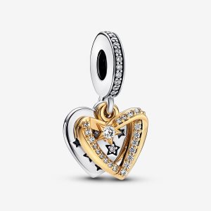 Pandora Shooting Star Hearts Double Visieť Two-tone | 928QNEZOL