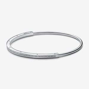 Pandora Signature I-D Pave Náramky Strieborne | 481XNLAGJ