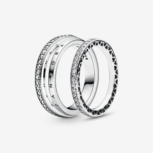 Pandora Signature Klasické Súpravy Prsteňov Strieborne | 728GFWZPT