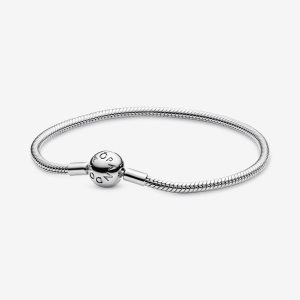 Pandora Smooth Clasp Charms Strieborne | 095BYVDUW