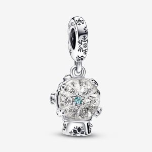 Pandora Snowflake Snow Globe Visieť Strieborne | 251HDNCGB