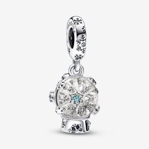 Pandora Snowflake Snow Globe Visieť Strieborne | 569LUPIYJ