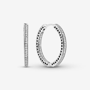 Pandora Sparkle Hearts Obruč Strieborne | 382UTBQYF