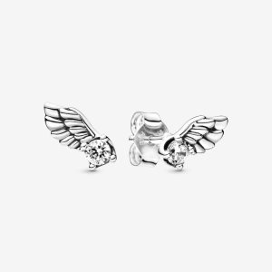 Pandora Sparkling Angel Wing Stud Strieborne | 328PDBMCL