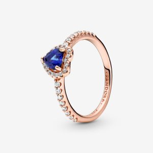 Pandora Sparkling Blue Elevated Solitaire Ruzove Zlate | 158FABUPE