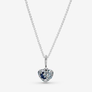 Pandora Sparkling Blue Moon & Stars Prívesky Strieborne | 156NTUCEW