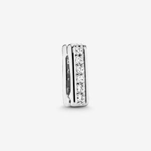 Pandora Sparkling Clip Klipy Strieborne | 038GRZYLS