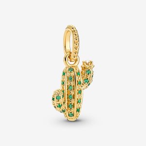 Pandora Sparkling Desert Cactus Prívesky Zlate | 084LOXHJG