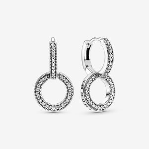 Pandora Sparkling Double Obruč Strieborne | 039CJMXRH