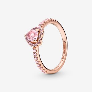Pandora Sparkling Elevated Srdce Ruzove Zlate | 795JSXNLT