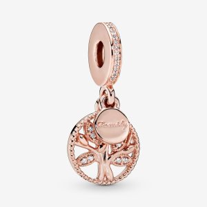 Pandora Sparkling Family Tree Visieť Ruzove Zlate | 156ZTKWFS