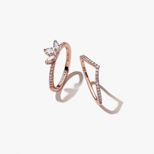 Pandora Sparkling Herbarium Cluster Wish Súpravy Prsteňov Viacfarebný | 473ZAGXPY